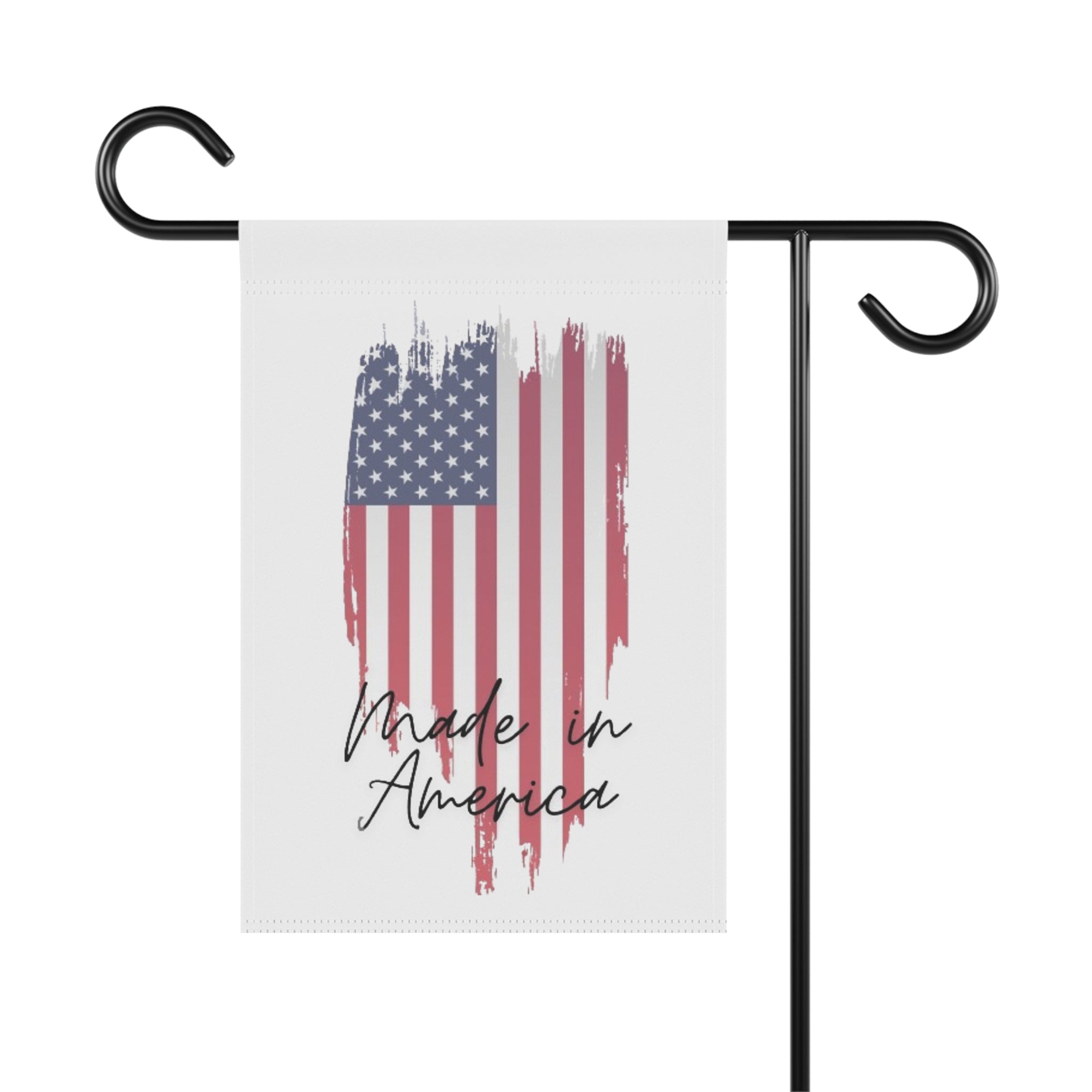 American Flag Brushstroke Made in America Garden & House Banner | Patriotic Outdoor Flag