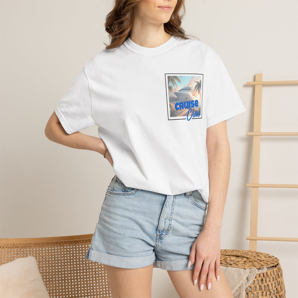 Cruise Crew T-shirt | Tropical Palm Cruise Ship Beach Design