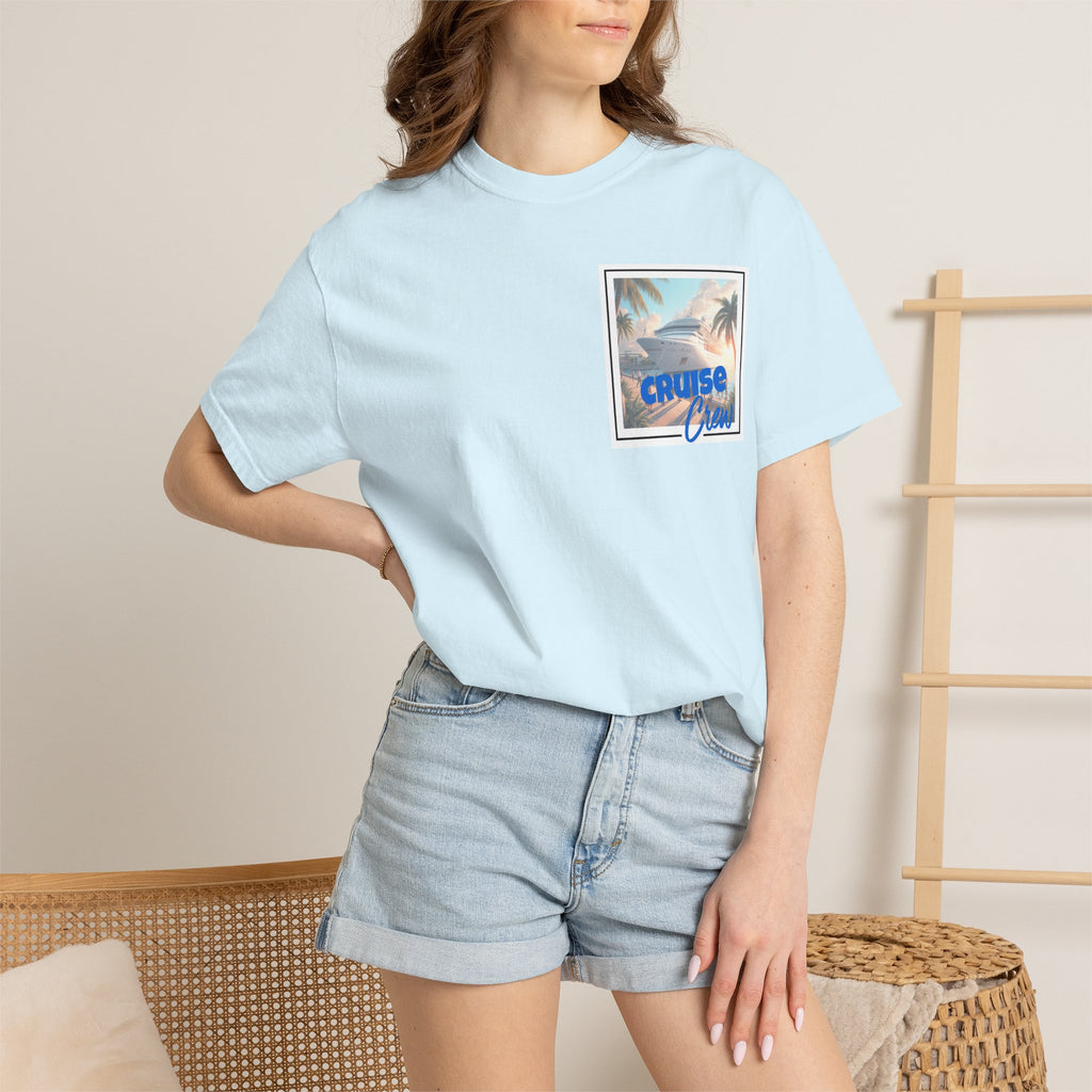 Cruise Crew T-shirt | Tropical Palm Cruise Ship Beach Design