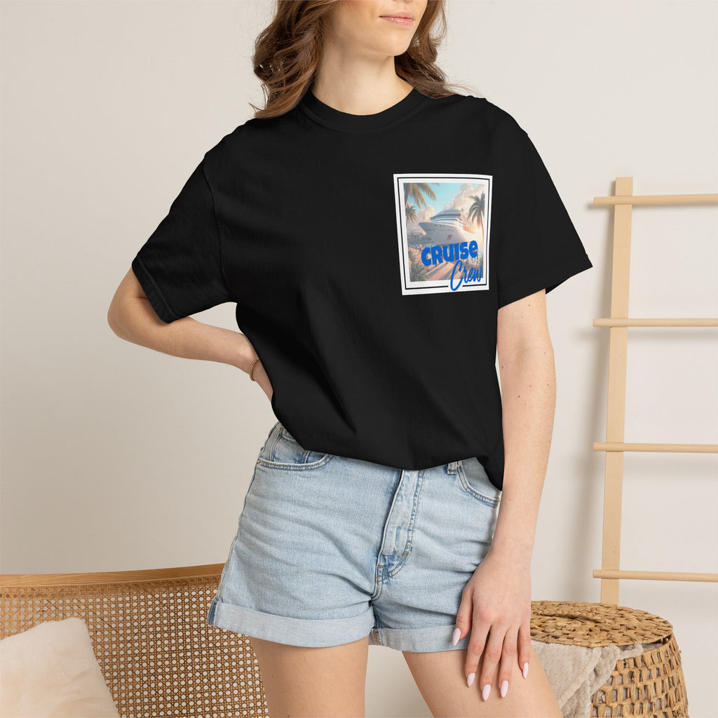 Cruise Crew T-shirt | Tropical Palm Cruise Ship Beach Design