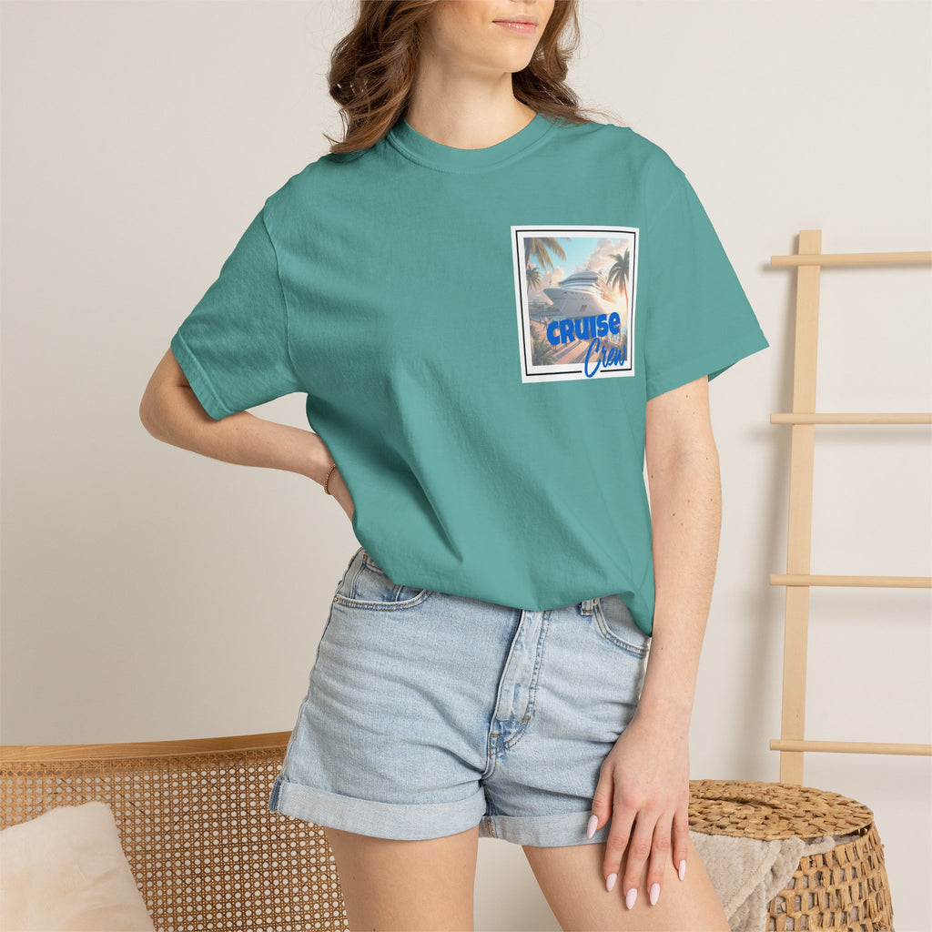 Cruise Crew T-shirt | Tropical Palm Cruise Ship Beach Design