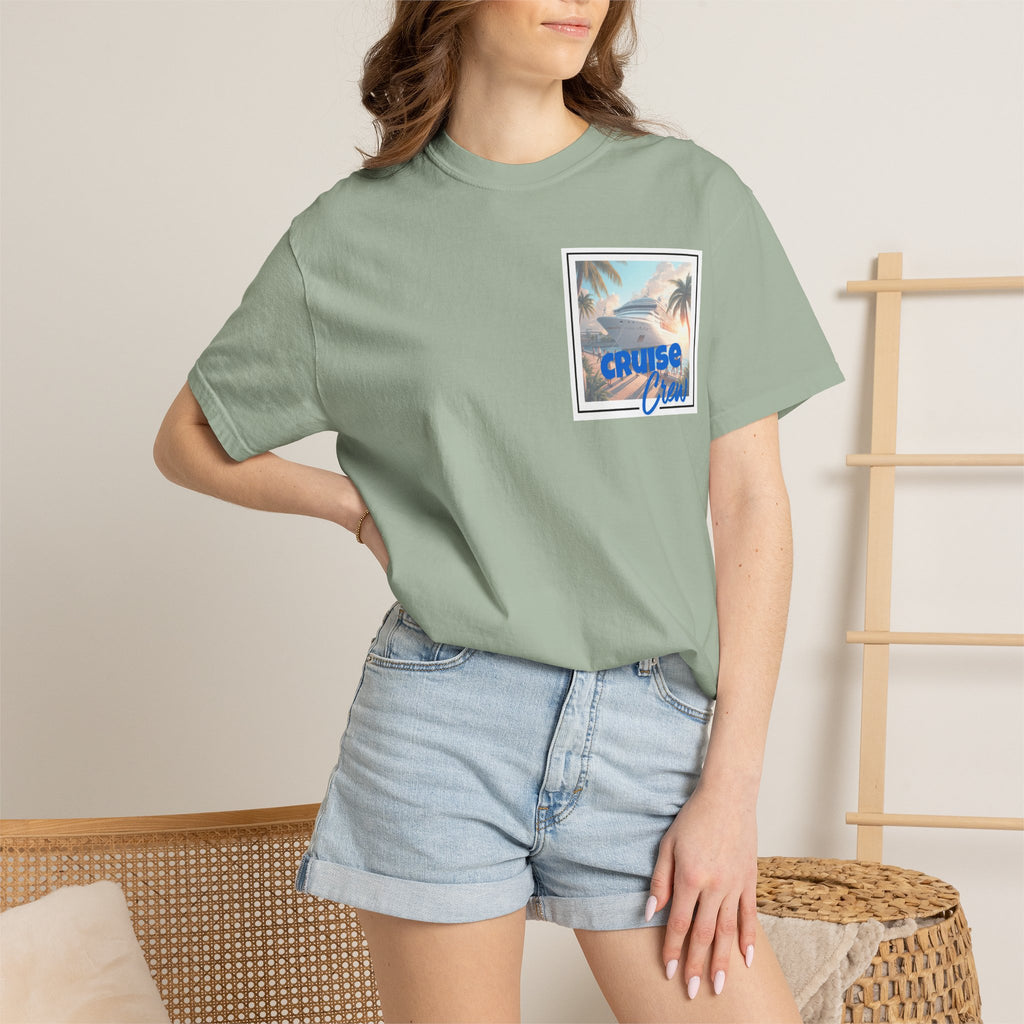 Cruise Crew T-shirt | Tropical Palm Cruise Ship Beach Design