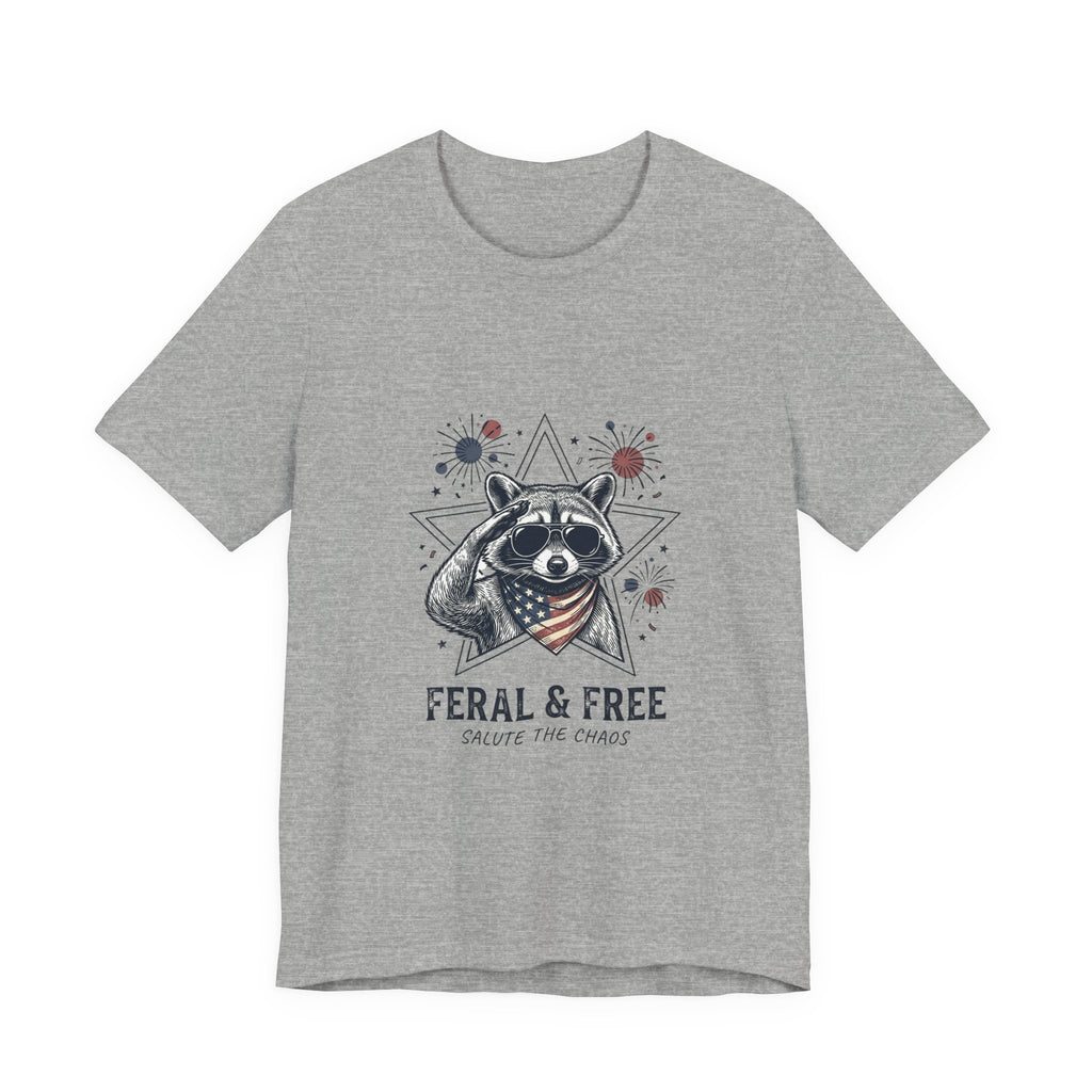Feral & Free Raccoon Tee | Indie Humor, Mental Exhaustion Trend
