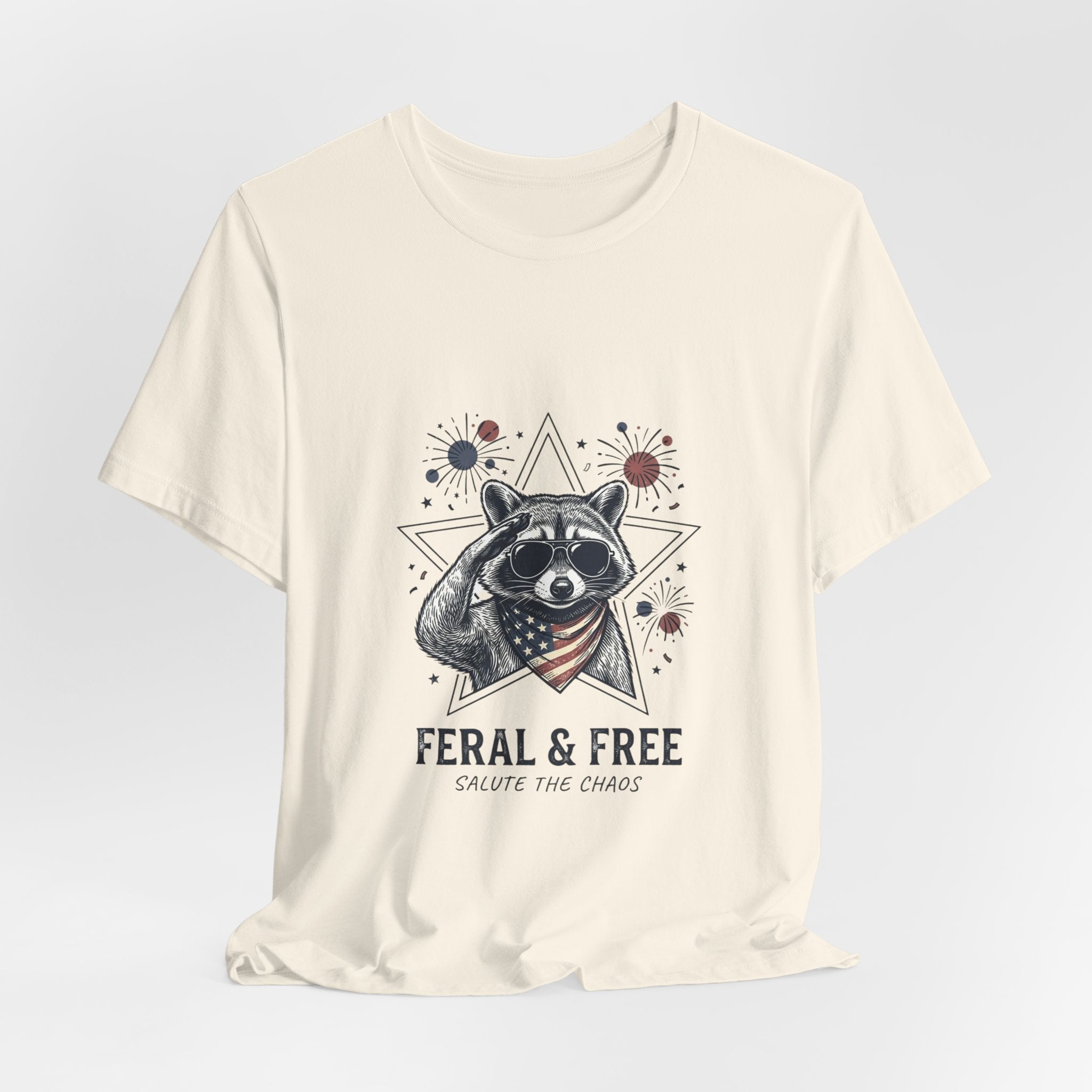 Feral & Free Raccoon Tee | Indie Humor, Mental Exhaustion Trend