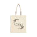 Resilience & Grace tote bag | floral script canvas tote